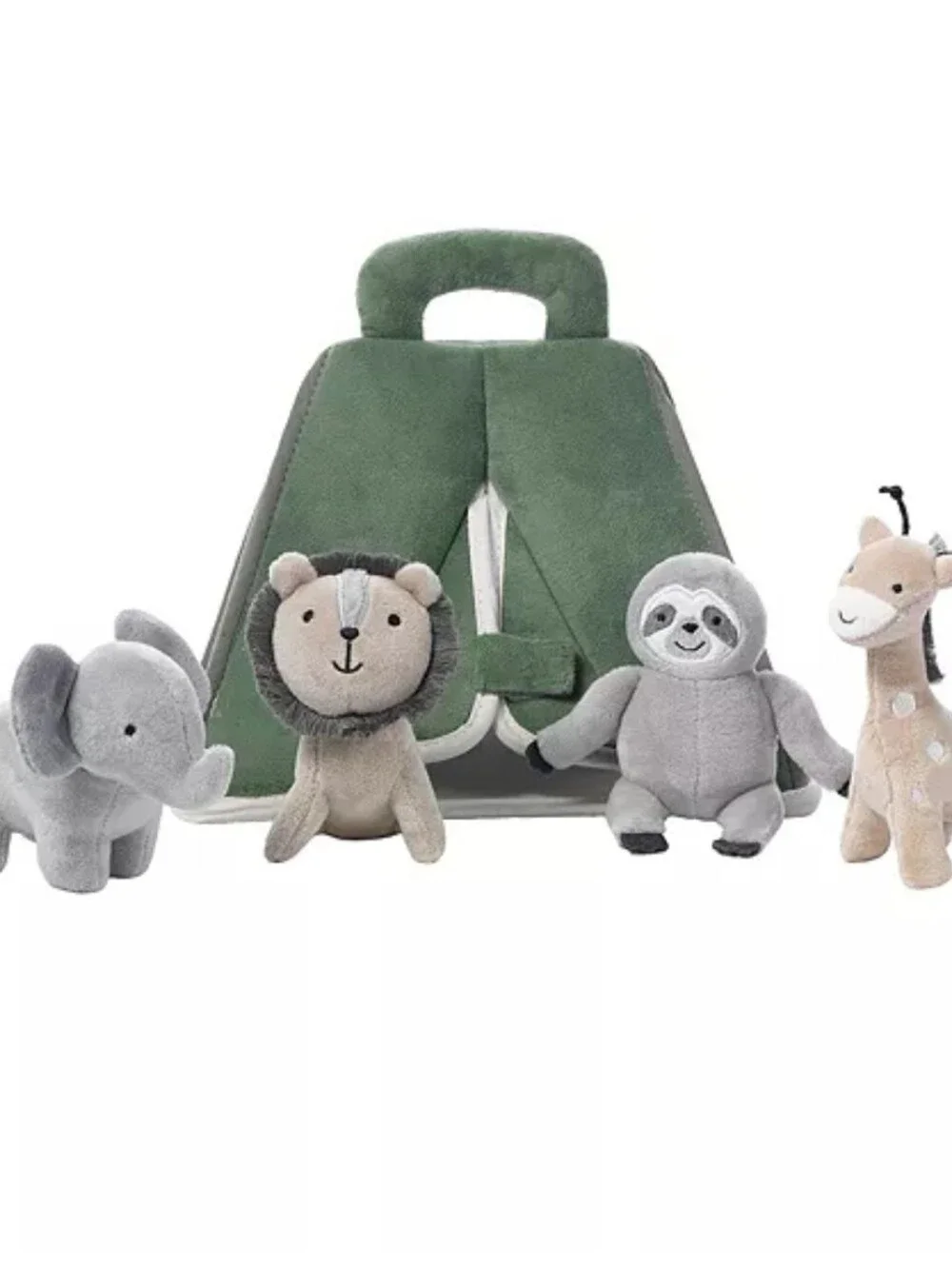 Lambs & Ivy Safari Tent Plush Nursery Toy Set Green Plush Animals 5pc - Picture 16 of 16
